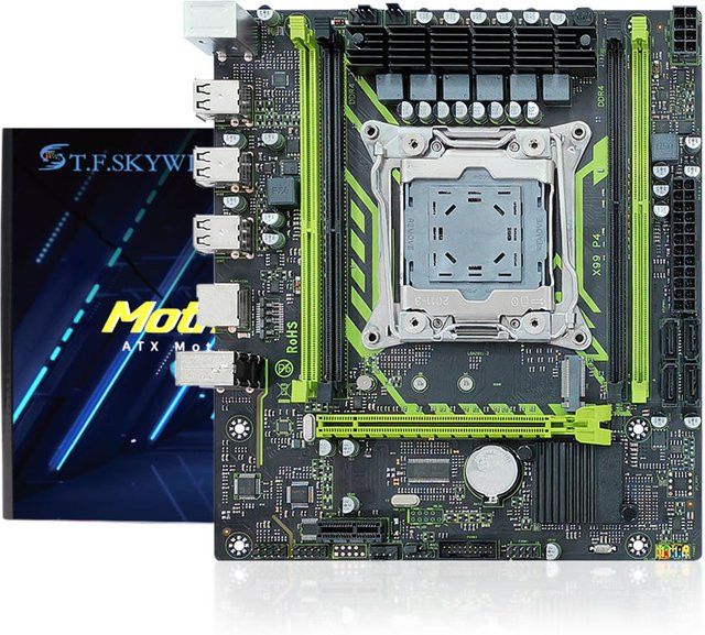 X99 P4 Gaming Computer Motherboard in Schwarz mit DDR4 Support für LGA 2011-3 E5 V3 V4 CPUs, PCIe x16 und NVMe M.2 Anschluss - Bild 1