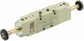 Riegler 2x3/2-Wegeventil elektropneumatisch monostabil G 1/8 NO in Silber aus Alu - Bild 1