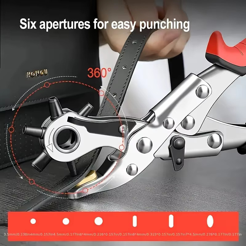 Lochzange für Leder und Gürtel zur Herstellung von Ösen und Löchern aus Metall - Bild 4