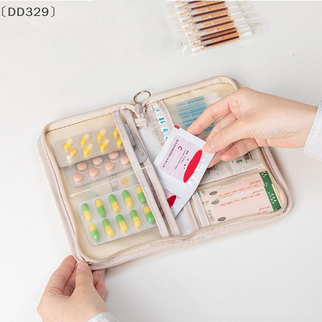JETTING Faltbare medizinische Tasche als Pillen-Organizer und Erste-Hilfe-Set mit Reißverschluss in Pink oder Beige, Breite: 20,0 cm, Tiefe: 13,0 cm - Bild 1