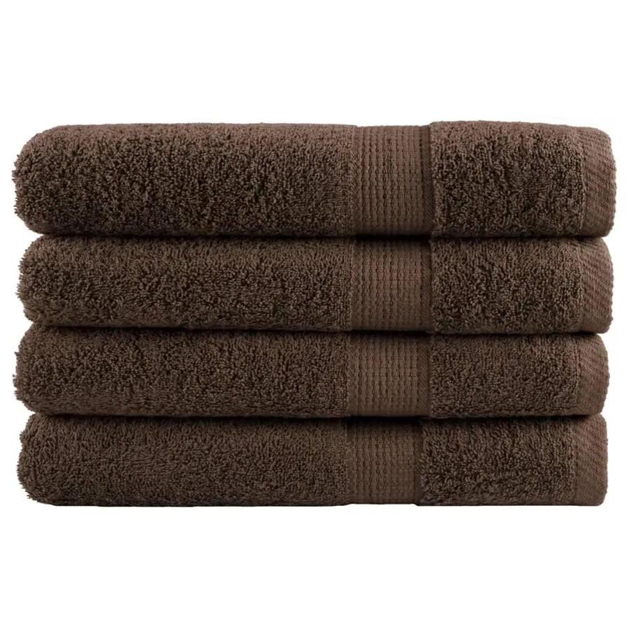 vidaXL Premium-Handtücher Set aus 100% Baumwolle in Braun, 4 Stück, B: 100 cm, H: 200 cm, 600 g/m2 - Bild 2