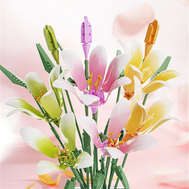DBPALY Blumenstrauß Lilie Topfpflanze, Bausteine, Natur, Bunt / Mehrfarbig - Bild 1