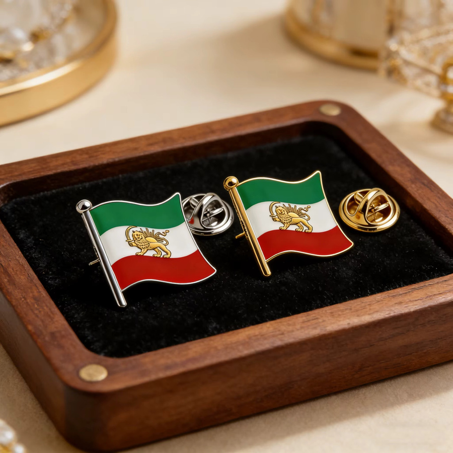 Unift Brosche Iranische Löwenflagge, Edelstahl, Unisex - Bild 3