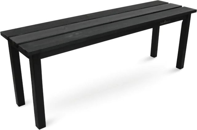 DELUKE Gartenbank LYDIA 3-Sitzer aus Tannenholz wetterfest Schwarz Breite: 118 cm - Bild 1