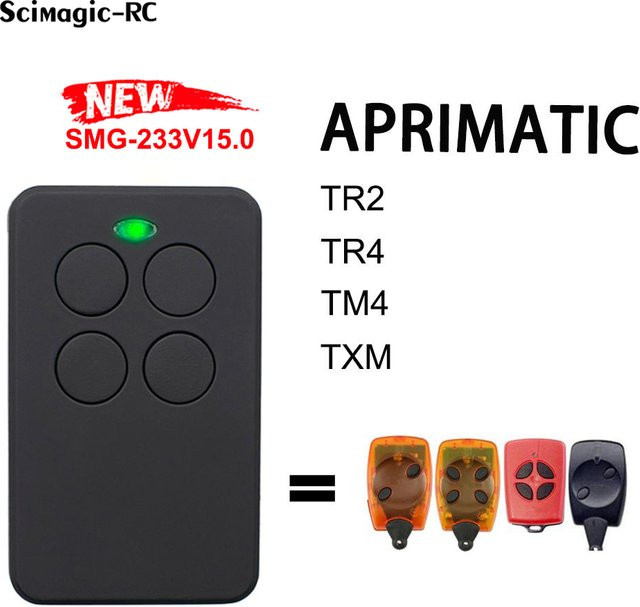 Aprimatic TX2M Garagenfernbedienung Torsteuerung Rolling Code Sender Schwarz 433,92 MHz - Bild 1