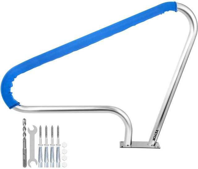 Poolgeländer aus rostfreiem 304 Edelstahl mit blauem Nylon-Griff in Silber - Bild 1