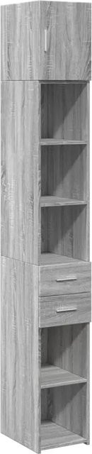 vidaXL Hochschrank Schmal Grau Sonoma, B/T/H: 30 x 42,5 x 225 cm - Bild 1