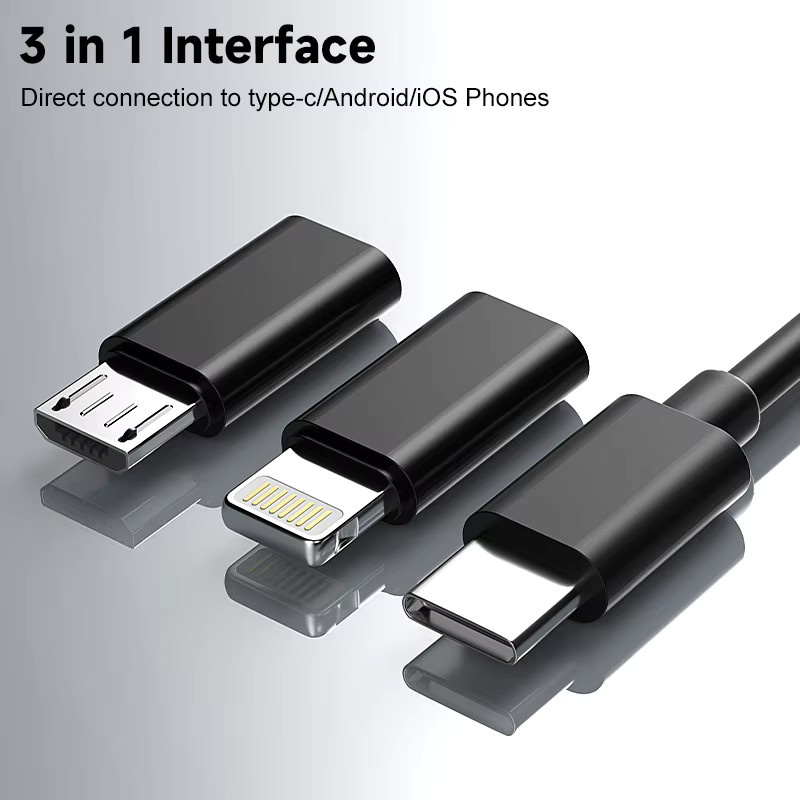 BUMBORN 3-in-1 Endoskop mit Doppellinse und 1080P Auflösung für iPhone, Type-C und Android, 8mm Boreskop Inspektionskamera in Schwarz - Bild 2