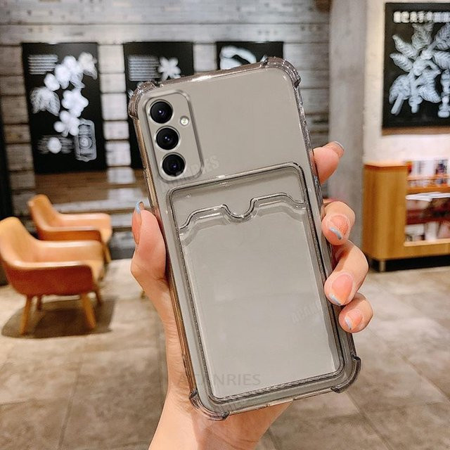 Transparente Silikonhülle mit Kartensteckplätzen für Samsung Galaxy A16 A15 A25 A55 A35 5G A06 M54 M55 A14 A54 A24 4G - Bild 1