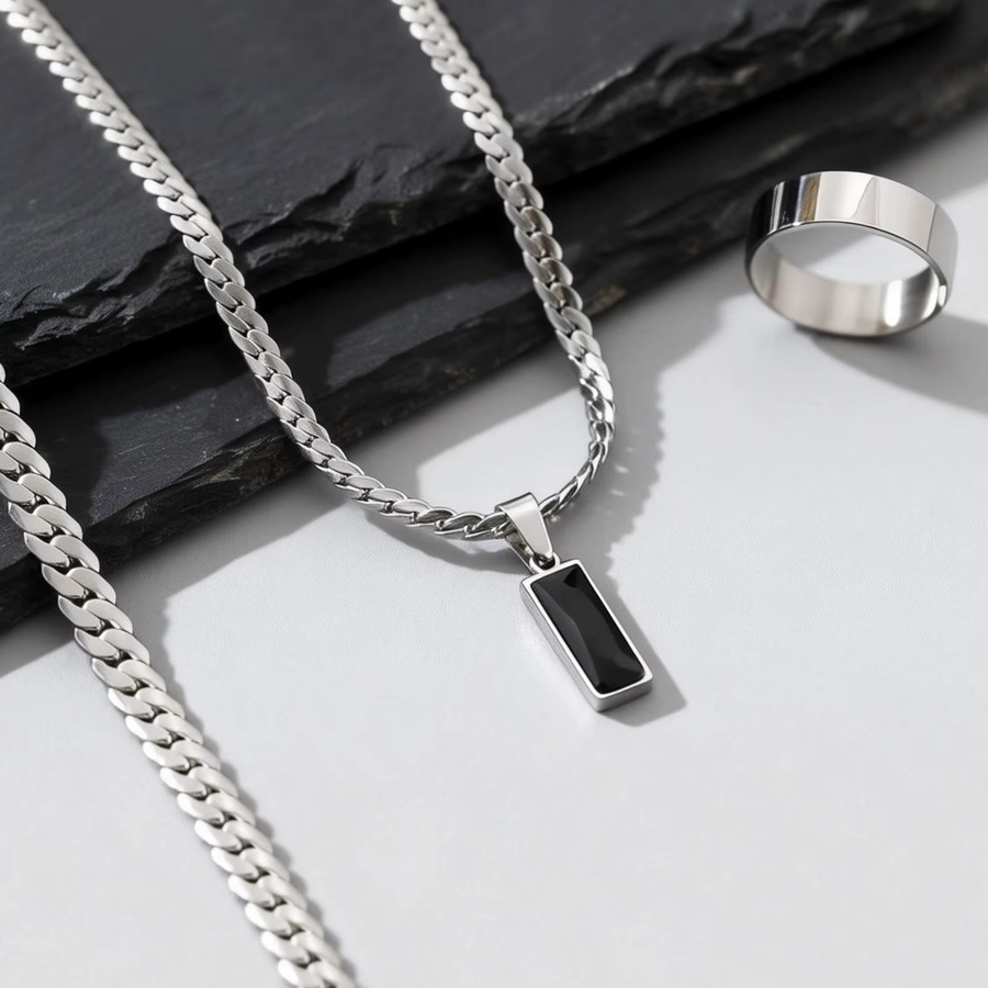 Schmuckset mprainbow, 3-teilig, Edelstahl, Silber, Herren - Bild 3