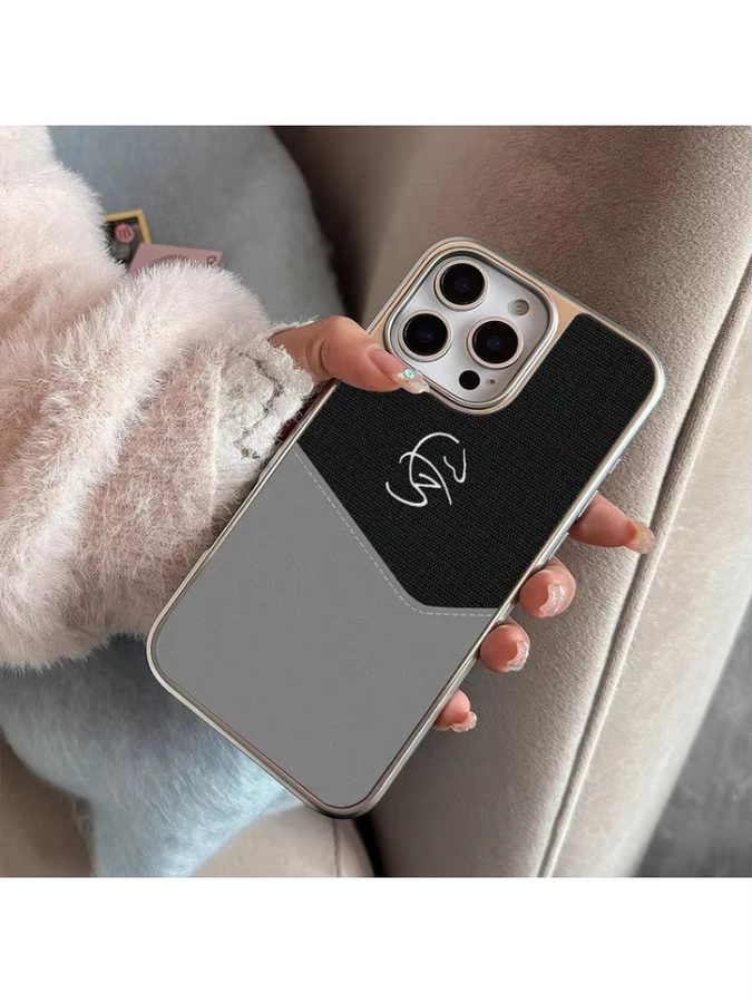 DecoPhone Business-Style Handyhülle mit Silberkanten und Mattierung für iPhone 11 bis 17 Pro Max in Grau/Silber - Bild 5