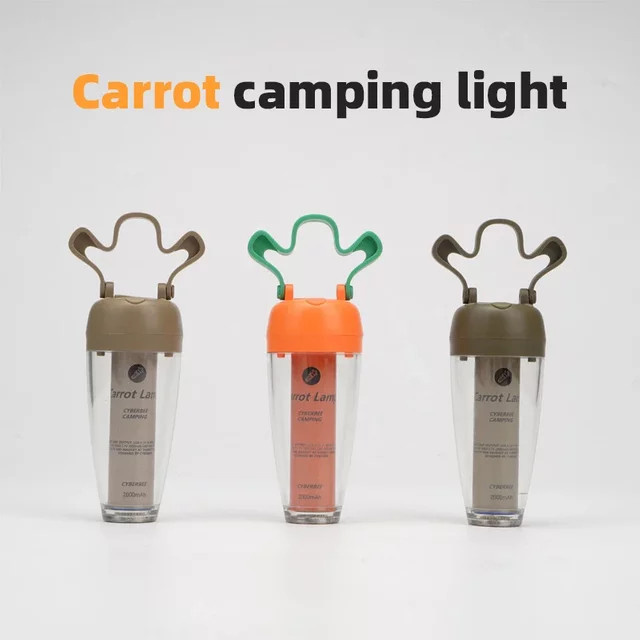 USB wiederaufladbare Karotten-LED-Atmosphärenlampe in Orange, verstellbare wasserdichte Outdoor-Leuchte für Garten, Terrasse und Camping - Bild 1