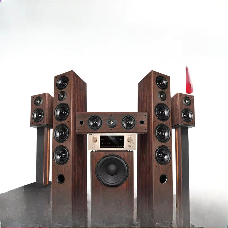 Fever Kabelloses 7.1 Heimkino-Audiosystem 5.1 Lautsprecherset in Braun mit Dolby Surround für dein Wohnzimmer - Bild 2