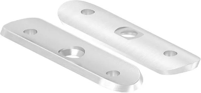 FeNau Handlaufanschlussplatte aus Edelstahl V2A in Silber, Geschliffen Korn 240, für Rohr Ø 42,4 mm, B/H/T: 90 x 25 x 4 mm - Bild 1