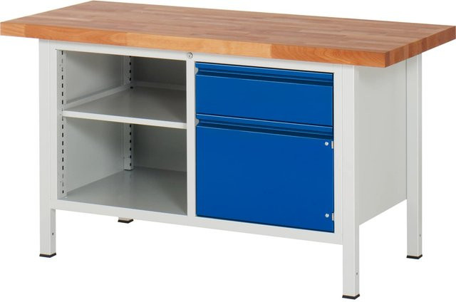Rau Werkbank Serie Basic 8 Modell 8461 in Weiß, B/T/H: 150 x 70 x 84 cm - Bild 1