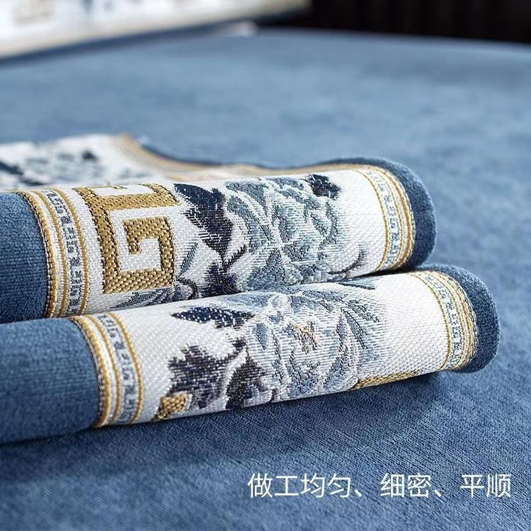 Wolken Jacquard Sofabezug aus Chenille in Grau, Chinesischer Stil, Rutschfestes Couchkissen für dein Wohnzimmer, B/B/B: 70 x 70 x 70 cm - Bild 1