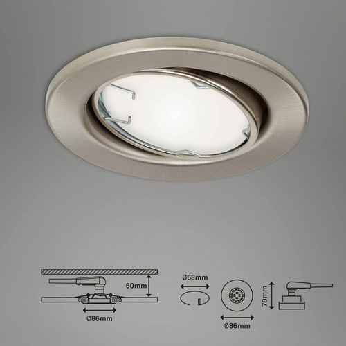 Briloner Einbauleuchte FIT MOVE LED, silberfarben, Durchmesser: 8,6 cm, 4,9 W, dimmbar - Bild 2
