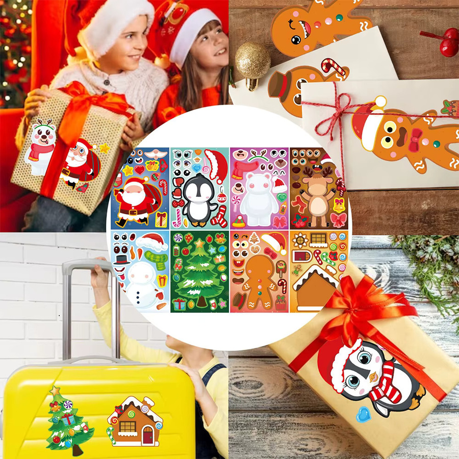 Charile Kawaii Weihnachten Puzzle Aufkleber, 8/16 Blatt - Bild 4