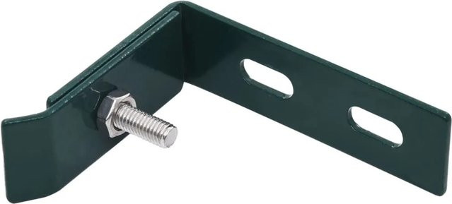 vidaXL Wand-Eckverbinder für Doppelstabmattenzäune aus verzinktem Stahl in Grün, 10 Stück - Bild 1
