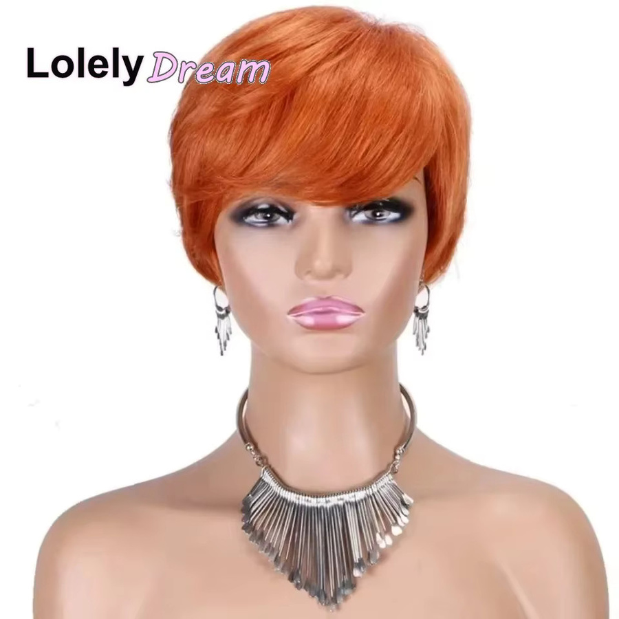 Lolely Dream Damen-Perücke, orangefarbener Ingwer, 100 % Echthaar - Bild 3