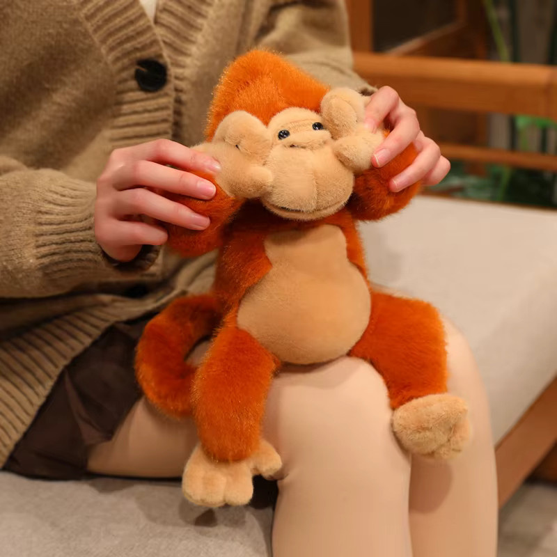 Gorilla Plüsch Spielzeug, Schimpanse Affe, weiche Puppe, Braun - Bild 4