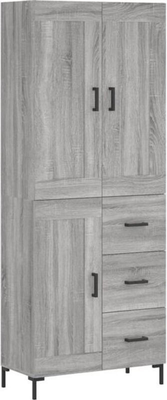 Highboard Vidaxl in Grau Sonoma aus Holzwerkstoff und Metall, B/T/H: 69,5 x 34 x 180 cm - Bild 1