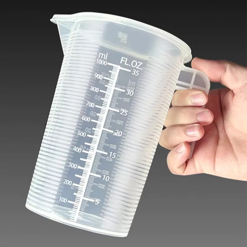Durchsichtiger Kunststoff-Messbecher mit Deckel und Skala für die Küche, 100 ml bis 5000 ml - Bild 3