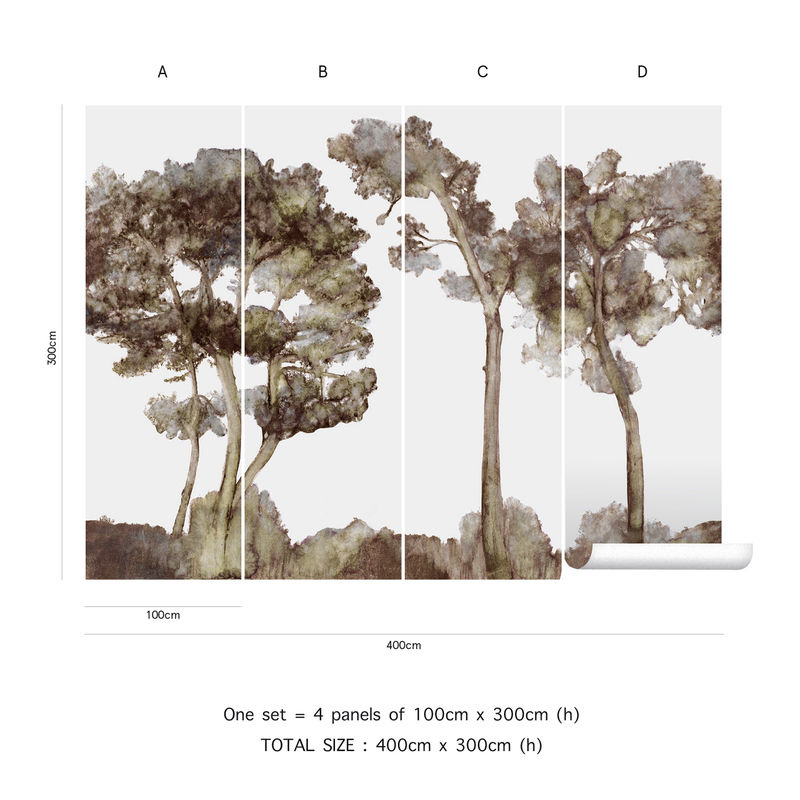Tenue de Ville Mural Canopy Arizona Wandtatoe mit floralem Botanical Design in Natur, Vlies - Bild 3
