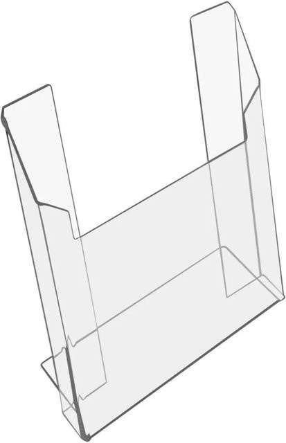HMF Acryl Prospekthalter DIN A4 Hochformat transparent B: 22 cm, T: 29,5 cm, H: 11 cm - Bild 1
