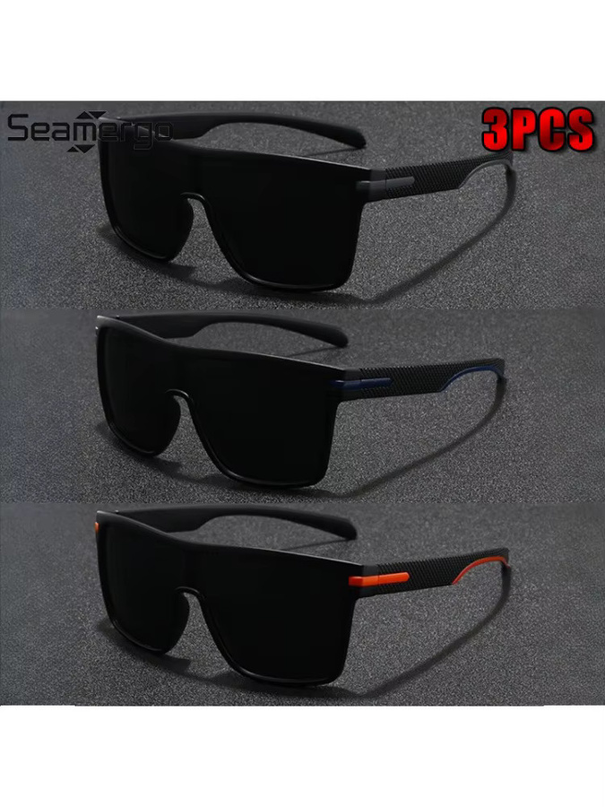 SEAMERGO Sportsonnenbrille, randlos, polarisiert, Unisex, schwarz - Bild 2