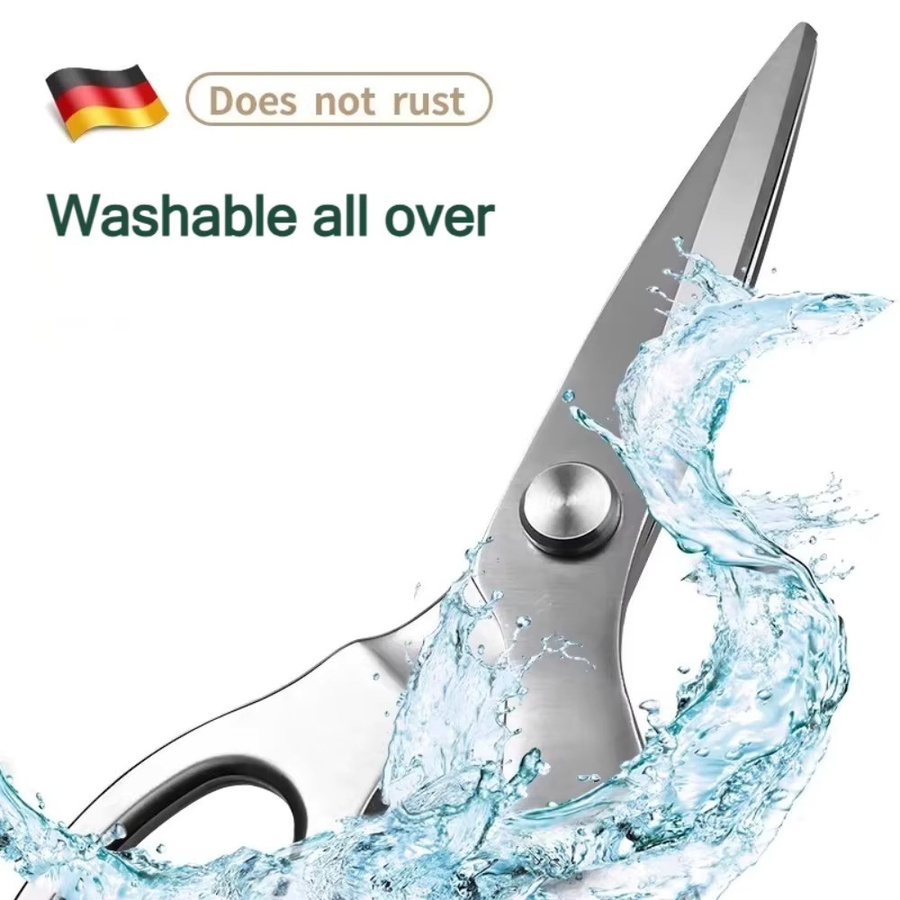 PLYS Hochleistungsschere aus Edelstahl in Silber mit langer Klinge für müheloses Schneiden von Hühnerknochen - Bild 4