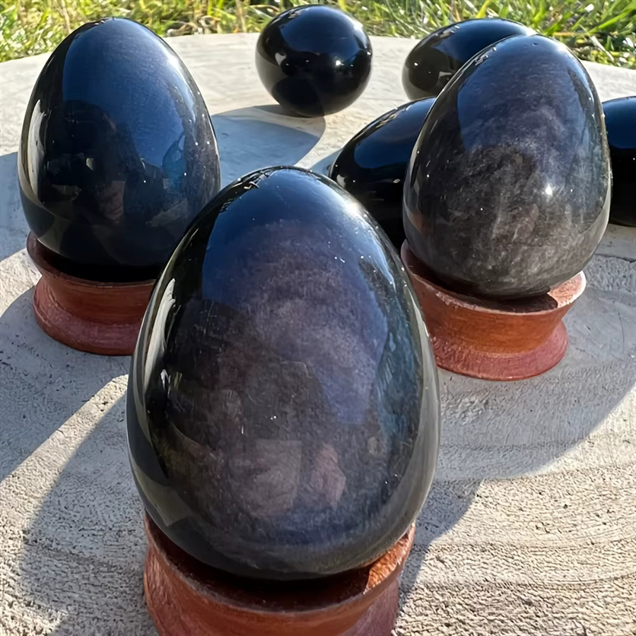 CrystalHola Regenbogen-Obsidian-Kristall in eiförmiger Form, multicolor, polierter Stein zur Heimdekoration - Bild 5