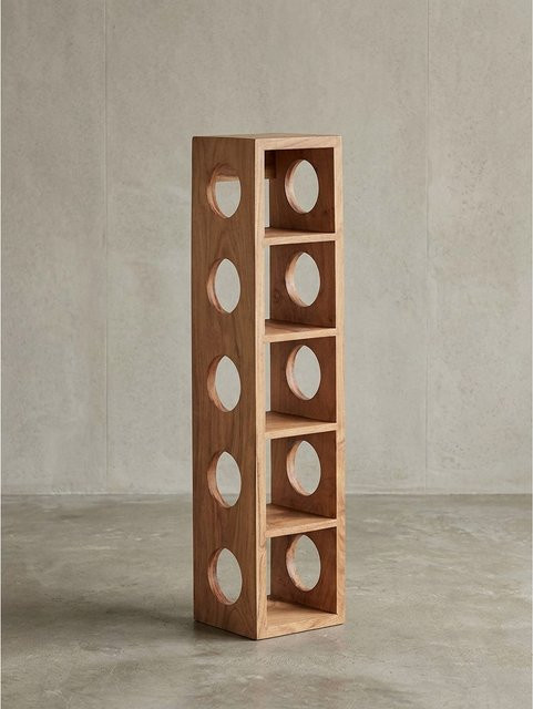 Weinregal MUMBAI von KADIMA DESIGN aus Akazie Massivholz in Braun, Wandmontage Modern, B/T/H: 15 x 15 x 70 cm - Bild 1