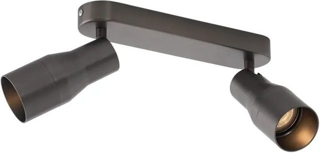 QAZQA Stanley Runder Deckenstrahler Gunmetal 2-flammig GU10 - Bild 1