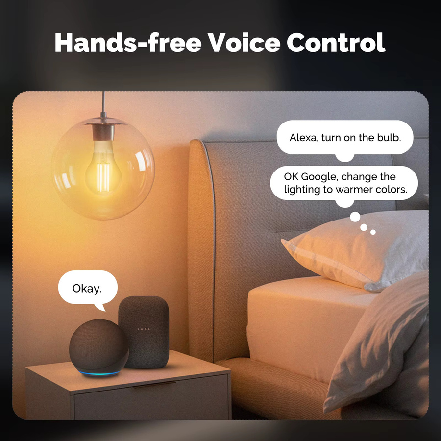 MOES Smart LED Glühlampe E27 mit 7W, Tuya ZigBee/Matter/WiFi, Filament Design in Transparent, kompatibel mit Alexa und Google Home - Bild 4