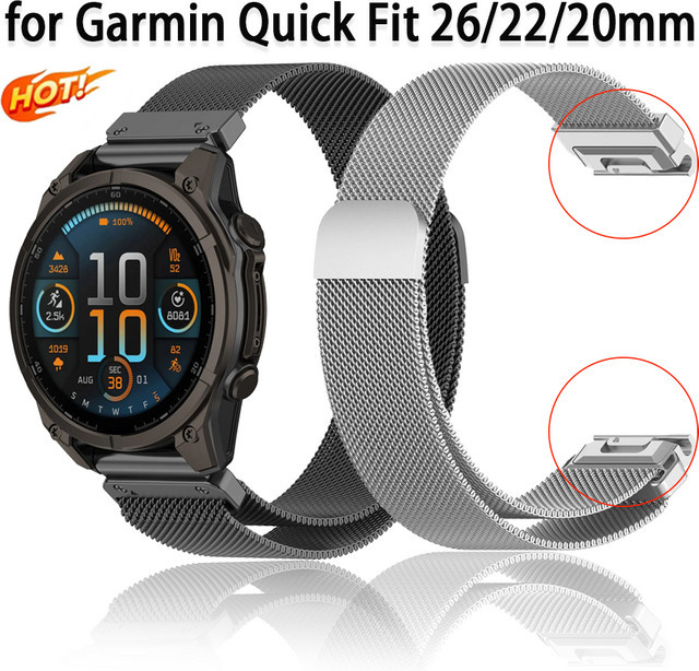 Garmin Uhrenarmband Milanese, Edelstahl, Silber, Unisex - Bild 1