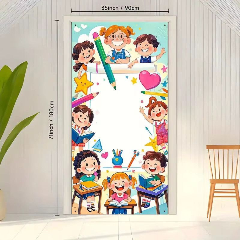 VIKAMA Back to School Party-Banner zur Schuldekoration mit leerem Bereich für Beschriftungen, B/H: 90 x 180 cm - Bild 2