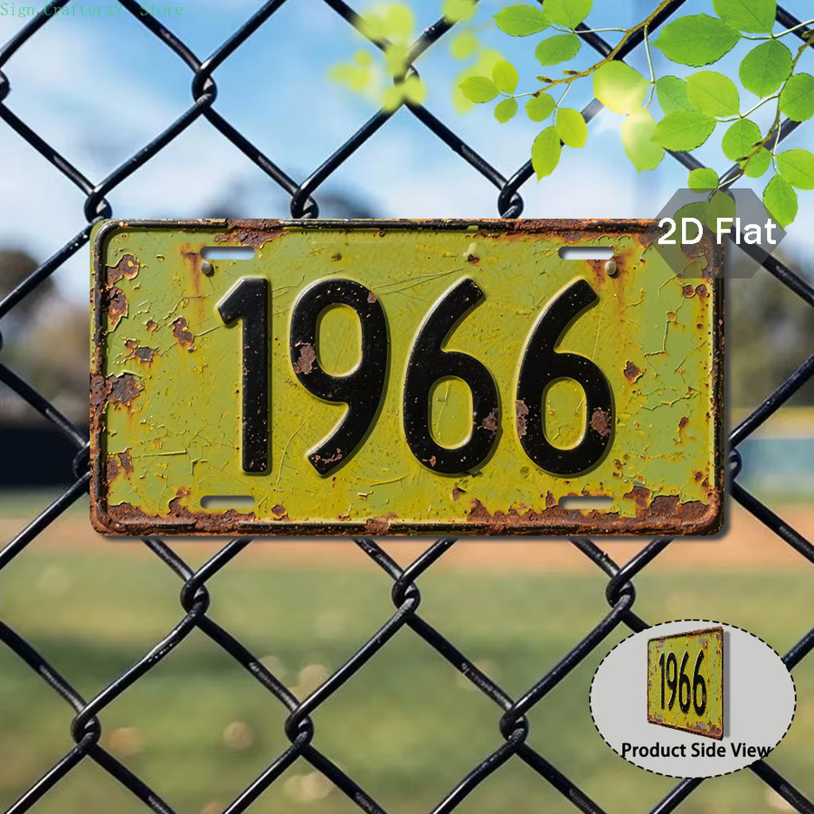 Individuelles Ranch-Branding-Nummernschild von Potdemiel aus Metall im Western-Cowboy-Stil, gelb, rechteckig - Bild 1