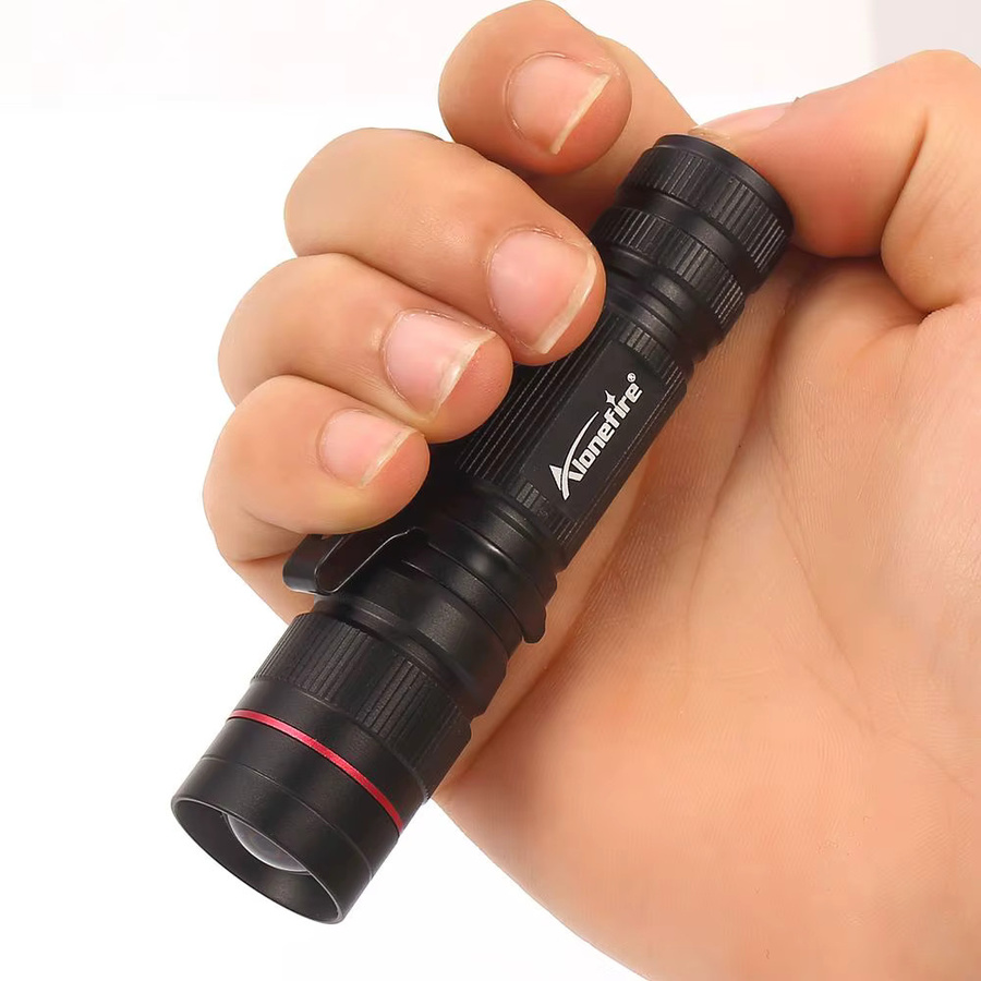 Alonefire Zoom Mini-Taschenlampe mit LED-Beleuchtung und verstellbarem Fokus für Outdoor, Camping und Wandern - Bild 3