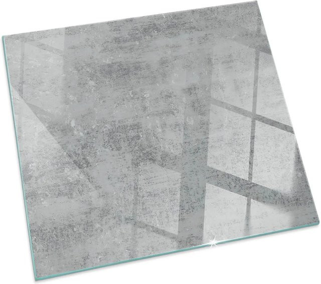 Tulup Kamin-Glasplatte mit abstrakter Hintergrundtextur in Grau, B/B/H: 50 x 50 x 0,5 cm - Bild 1