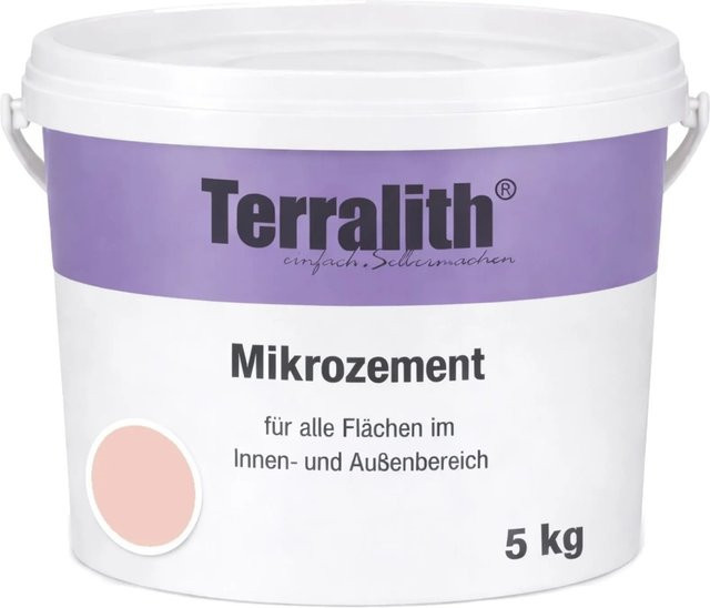 Terralith Mikrozement Fix & Fertig LFC0321 in Pink, 5 kg für 3,5 qm, Körnung 0-2 mm, wasserbasiert - Bild 1