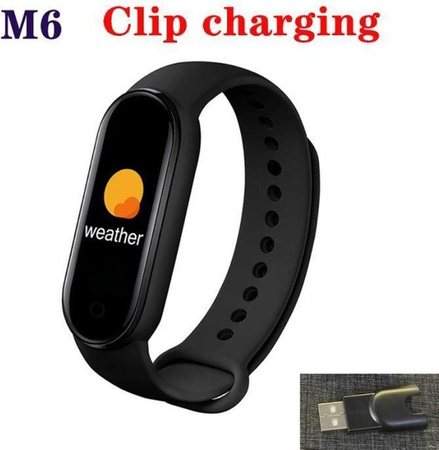 Techtrusty A01-Black M6 Körperaktivitätsmonitor mit Herzfrequenzmesser in Schwarz
