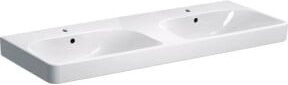 Geberit Doppelwaschtisch Smyle Square in Weiß mit Überlauf und Hahnloch, B/T: 120 x 48 cm