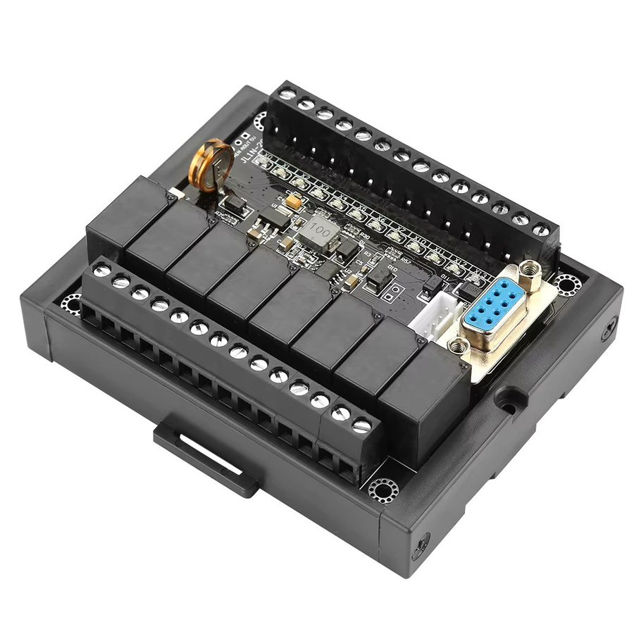 Qiilu Programmierbares Relaisverzögerungsmodul FX1N-20MR SPS Steuerplatine mit Shell-Relaismodul, Schwarz - Bild 3