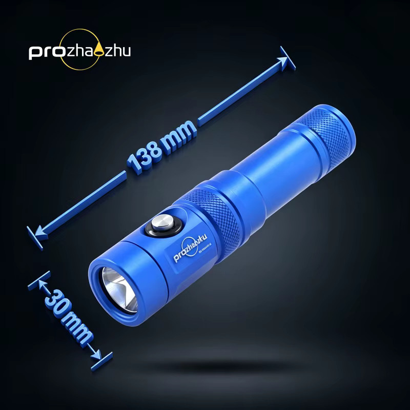 PROZHAZHU DL-B50 Blaue LED-Tauchlampe mit 2500LM, IP68 wasserdicht, USB-C wiederaufladbare Unterwasser-Angellampe für die Tiefsee - Bild 5
