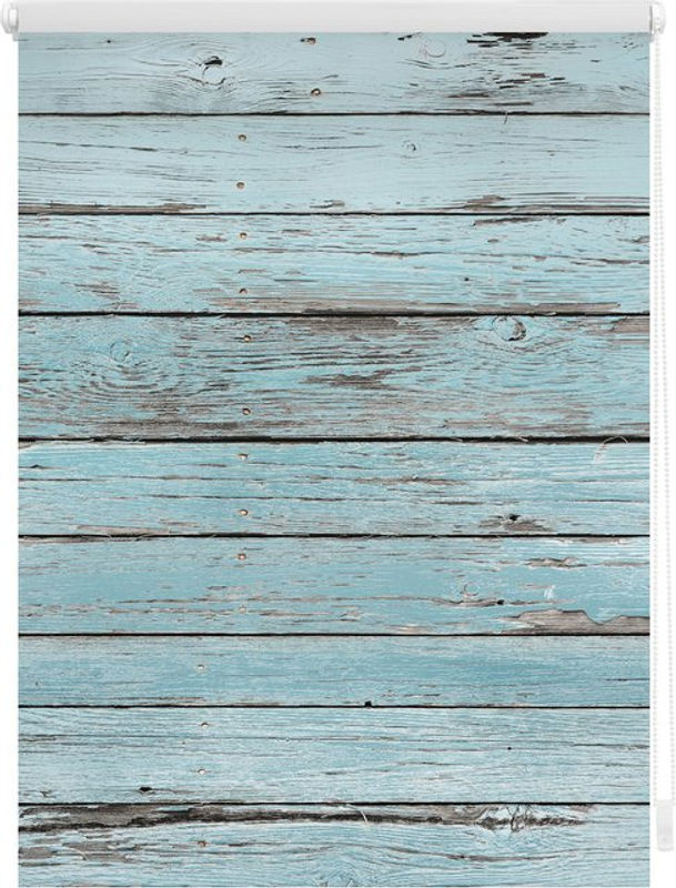 Lichtblick Rollo Klemmfix in Petrol-Blau mit Vintage-Brettern, B: 70 cm, H: 150 cm - Bild 2