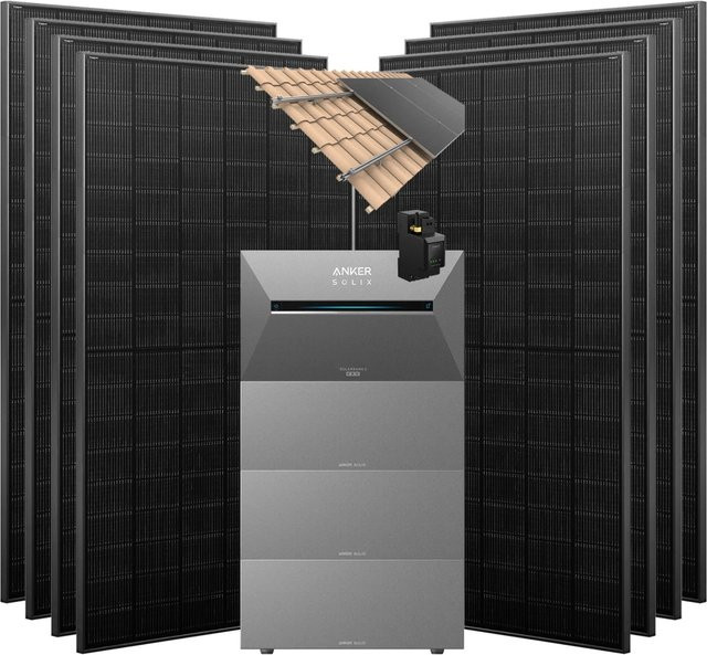 Anker SOLIX Solarbank 3 Pro 3.640 W Balkonkraftwerk Set mit Smart Meter, 3 BP2700 Modulen und Dachziegel-Halterung in Schwarz und Grau - Bild 1
