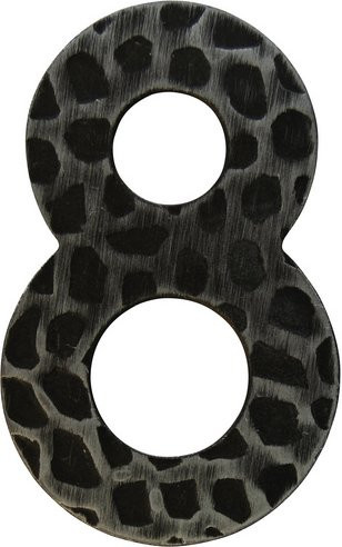ALPERTEC Hausnummer 8 aus Eisen in Schwarz, B/T/H: 11,7 x 17,0 x 1,8 cm - Bild 1