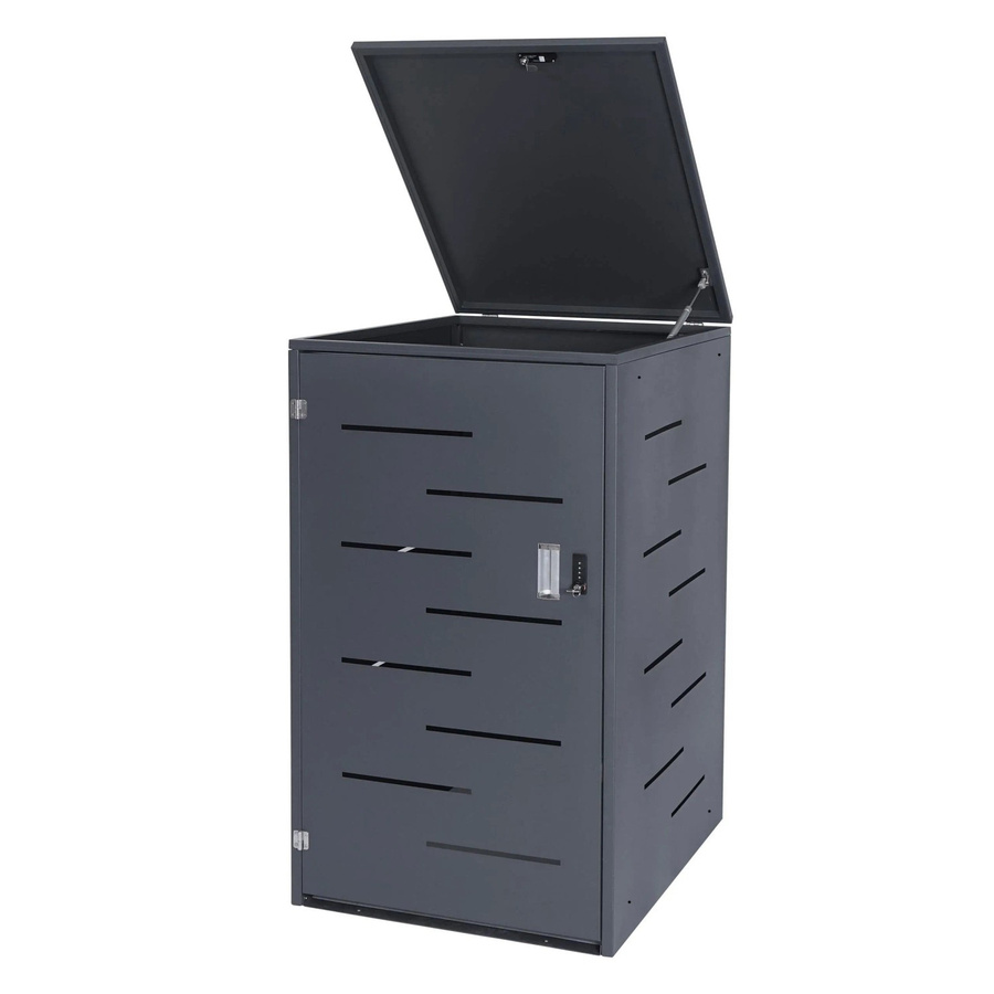 PROREGAL Mülltonnenbox Anthrazit erweiterbar aus Stahl in mattem Design B/T/H: 116,5 x 66 x 80 cm - Bild 2
