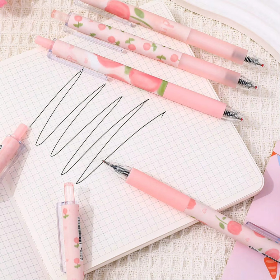 6er-Pack Klick-Stifte in Pink mit 0,5 mm Tinte aus Kunststoff für Büro und Schule - Bild 2